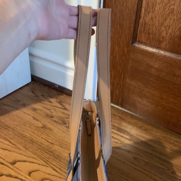 Blue plaid Burberry Tote with trademark horse logo. - Picture 13 of 13